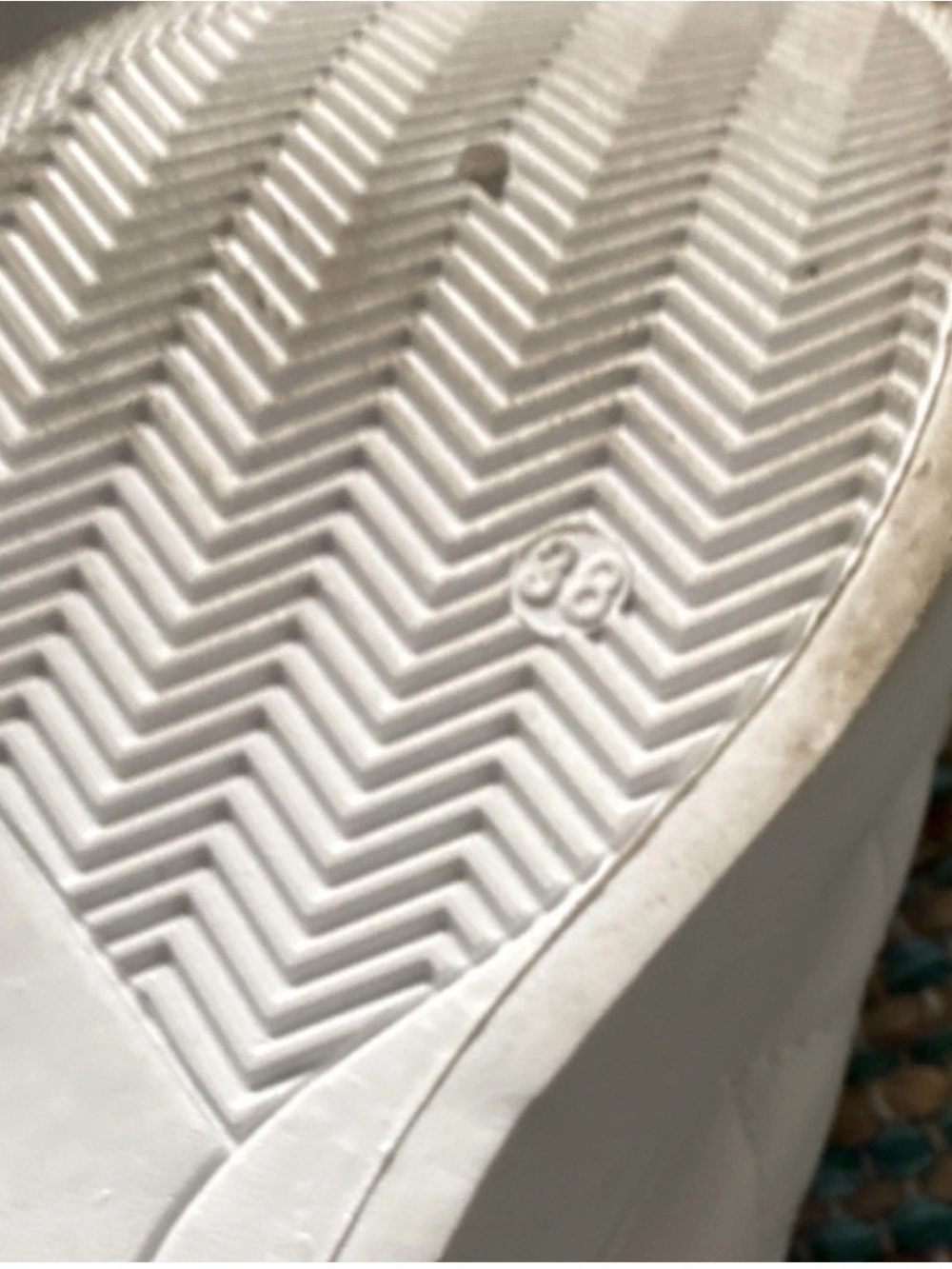 Women's White Quilted Lace-Up Sneakers with Gold Trim - Picture 3 of 3